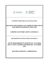 An Roinn Oideachais & Scileanna - Comórtas do Mhic Léinn Lánfhásta 2020 front page preview
              
